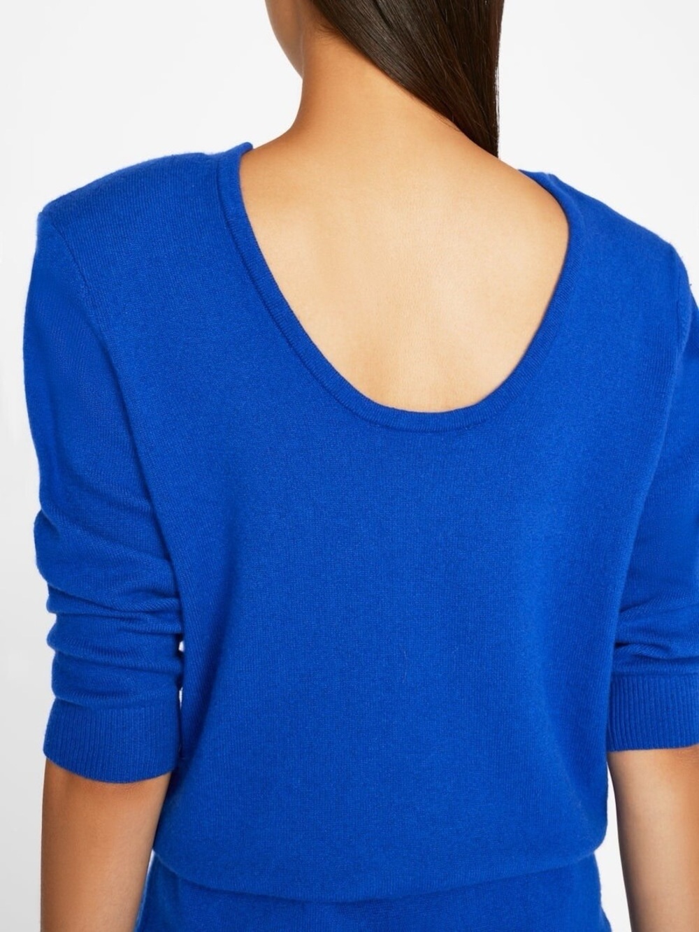 FRAME Strong Shoulder Cashmere Blend Scoop Back Sweater Dress Size S - Picture 8 of 14